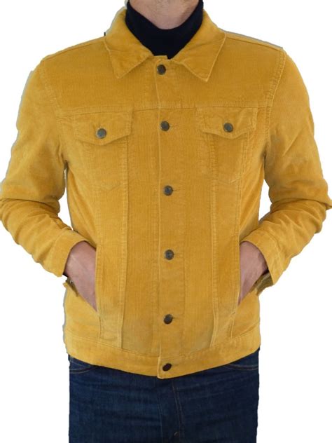 Anderson Corduroy Vintage Retro Slim Jacket Mustard Yellow