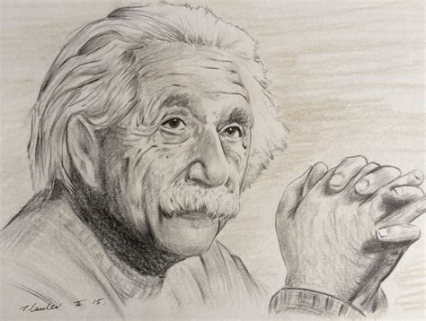Albert Einstein Original Pencil Drawing A4 Ooak By Maudster74art