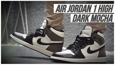 Air Jordan 1 Retro High Dark Mocha On Feet And Close Up 360 Youtube