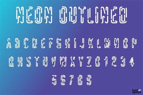 Neon Outlined Font Creativetacos Fontspace
