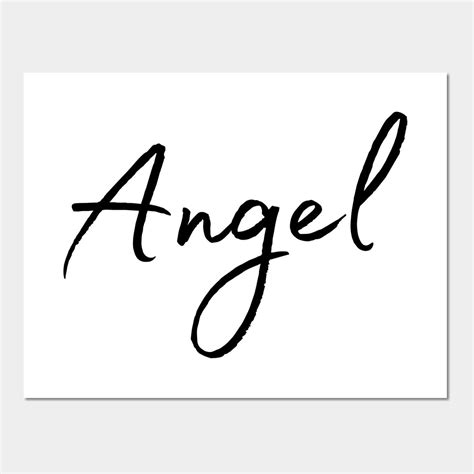 Angel Name Calligraphy By Word Minimalism In 2023 Angel Posters Word