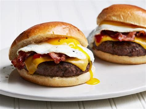 Bacon Egg And Cheese Breakfast Burgers Recipe Food Network Kitchen