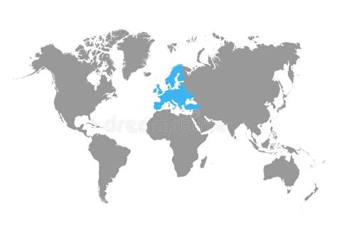 Europe Map Selected On World Map Stock Illustration Illustration Of