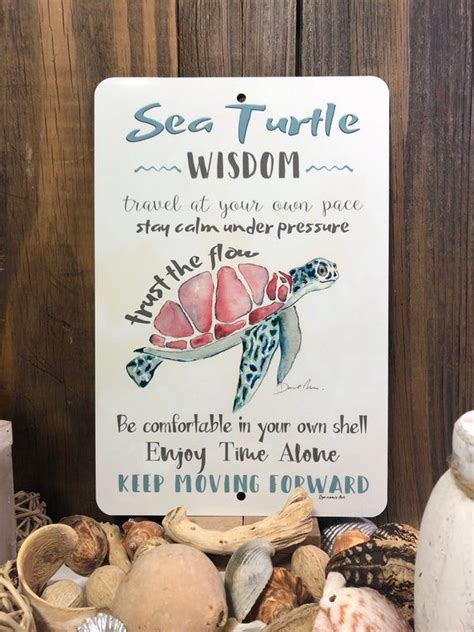 Sea Turtle Wisdom Inspirational Outdoor Beach Decor Metal Sign Etsy