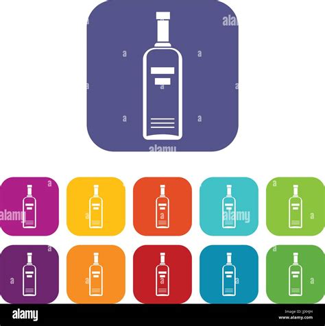 Bottle Of Vodka Icons Set Stock Vector Image And Art Alamy