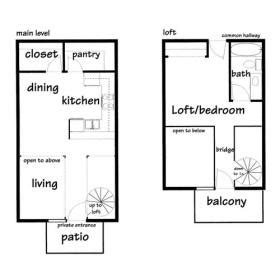 Open floor plans with loft. 1 Bedroom - Loft Apartment - Ground Level | Highland ...