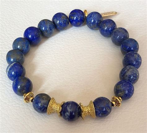 Lapis Lazuli Bracelet Blue And Golden Lapis Lazuli Bracelet
