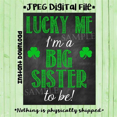 Printable Pregnancy Big Sister Announcement Photo Prop St Etsy