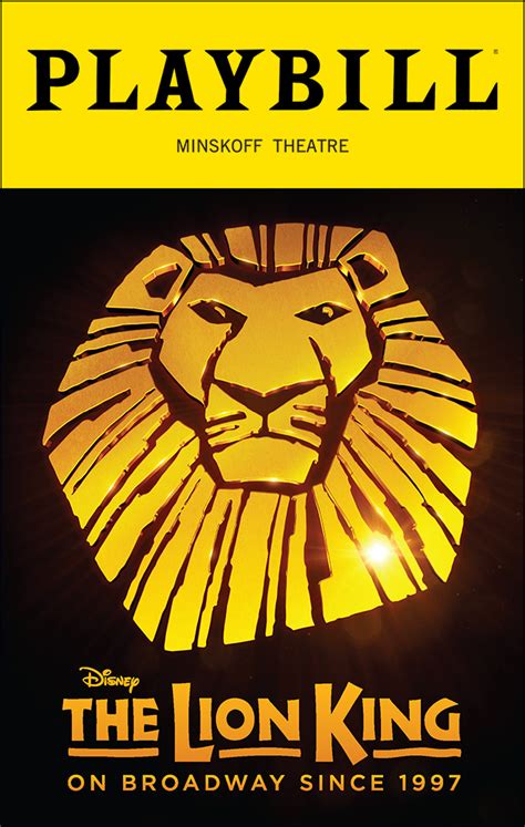 The Lion King Broadway Minskoff Theatre 1997 Playbill