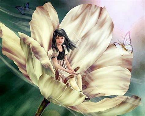 Thumbelina Art Fantasy Girl Flower Hd Wallpaper Peakpx
