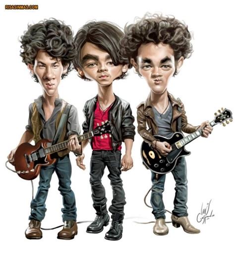 Caricatura De Jonas Brothers Celebrity Caricatures Funny Caricatures