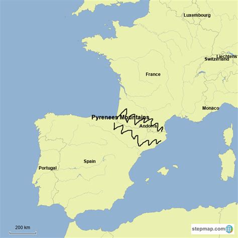 Pyrenees Mountains Location On World Map Map