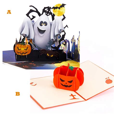 Halloween 3d Surprise Pumpkin Ghost Cards Party Anniversary Greeting Cards In Cards