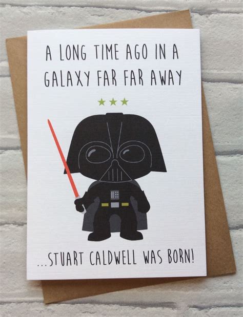 Personalised Handmade Star Wars Birthday Card Darth Vader Quirky Funny Geeky EBay Dad