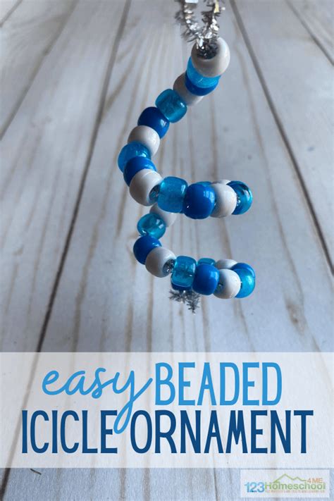 Beaded Diy Icicle Ornament Craft For Kids