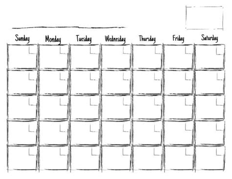 Printable Undated Blank Monthly Calendar Freebie Monthly Etsy Blank