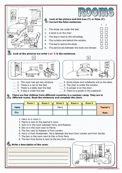Rooms And Furniture There Is Are English Esl Worksheets Pdf And Doc