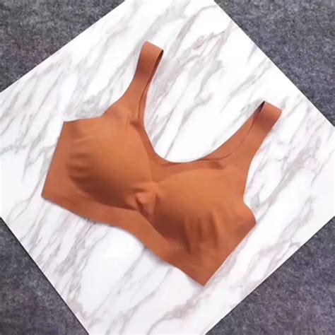 sexy women breathable bras shockproof seamless solid bra meryl tops waistcoat 2018 gather deep v