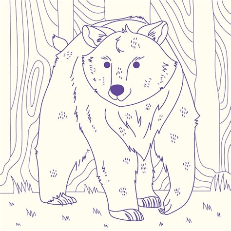Free Vector Hand Drawn Bear Outline Illustration