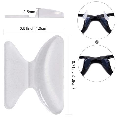anderk 20 pares de almohadillas de nariz de silicona almohadillas gafas adhesivas