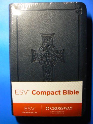 Esv Compact Bible Trutone Royal Blue Celtic Cross Design Black