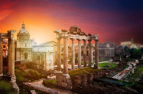 Hd Wallpaper Sunset The City Rome Italy Ruins The Vatican Roman