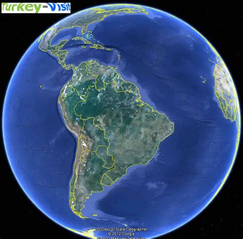 Satellite Map Of South America