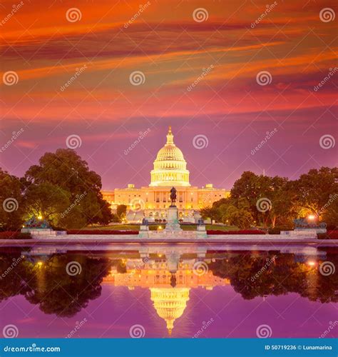 Capitol Building Sunset Washington Dc Congress Stock Photo Image Of