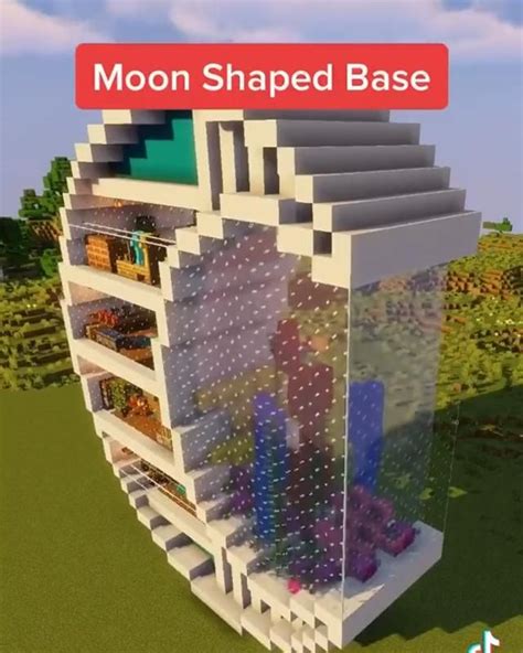 Видео Minecraft Building Idea Moon Shaped Base Поделки