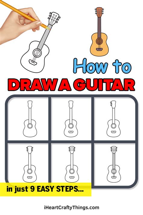 Guitar Drawing — How To Draw A Guitar Step By Step