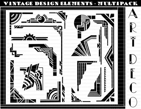Art Deco Borders Art Deco Design Elements Art Deco Clip Art 300dpi