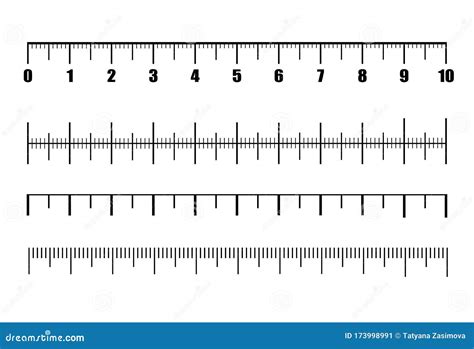Vector Set Of Metric Rulers In Flat Style Ruler Scale Measure Or