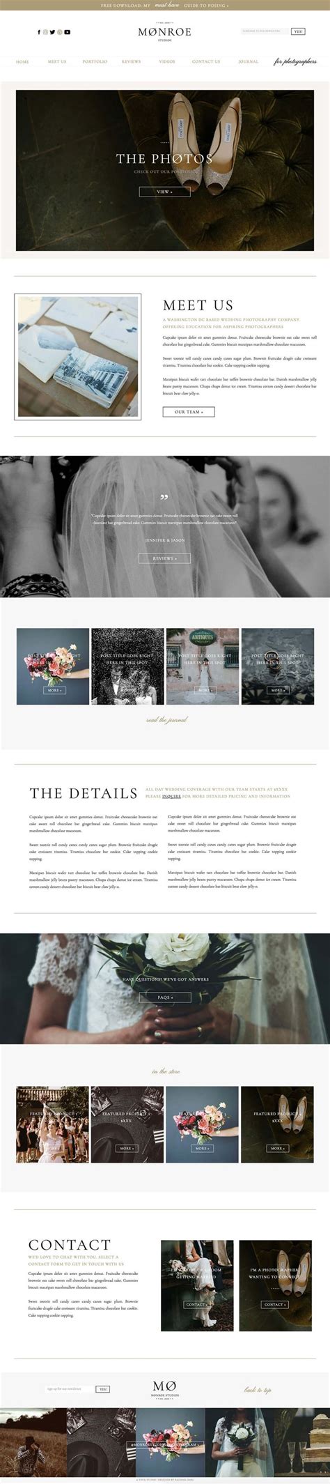 Monroe Desktop Website Design For Showit Photography Website