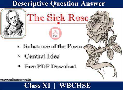 The Sick Rose Questions And Answers Central Idea Substance Of The