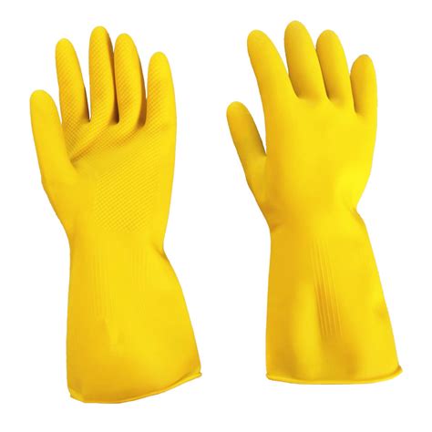 Pair Rubber Flock Lined Dishwashing Cleaning Gloves Reusable Kitchen Gloves EBay Cleaning