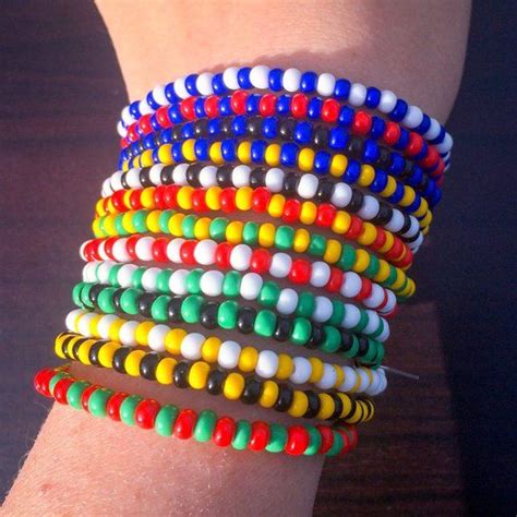 Bulk Seed Bead Bracelets Colorful Beaded Jewelry Red Yellow Blue