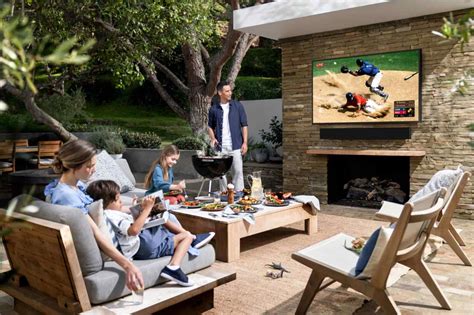 Samsung The Terrace Best Outdoor Tv With 4k Weatherproof Soundbar