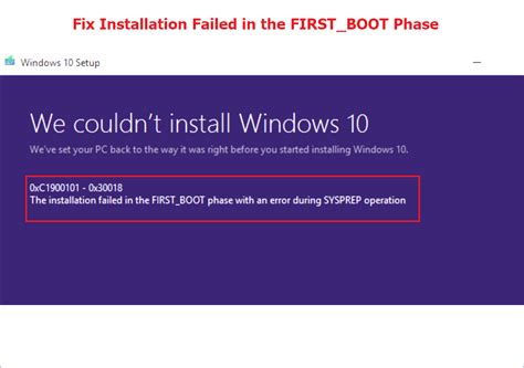 How To Fix The Installation Failed In The First Boot Phase Easeus