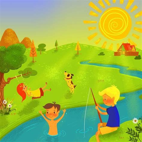 Sunny Day By Christine E On Deviantart Children Illustration
