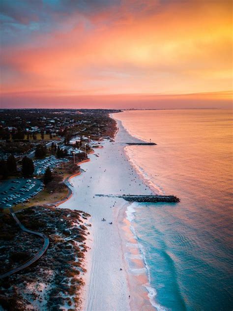 From Miles Away City Beach Sunset Perth Western Australia
