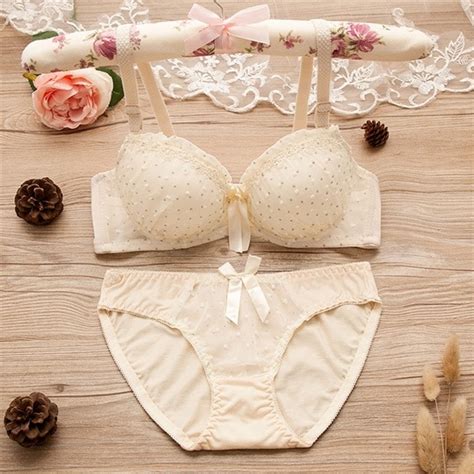 Buy 2017 New Japanese Style Sweet Heart Tassels Cotton Women Push Up Lace Sexy