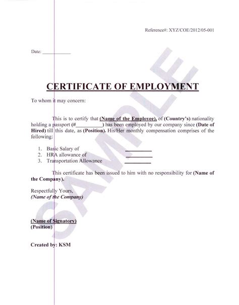 Generic sample employment application form. Money, Business, People, Travel and Pleasure: Certificate ...