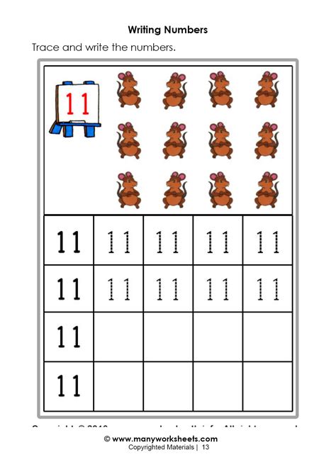 Numbers 11 20 Tracing Worksheets