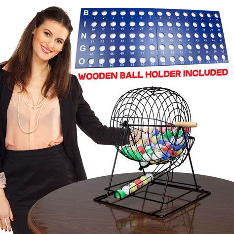 Professional Jumbo Size Deluxe Bingo Set With 19 Inch Cage And Large