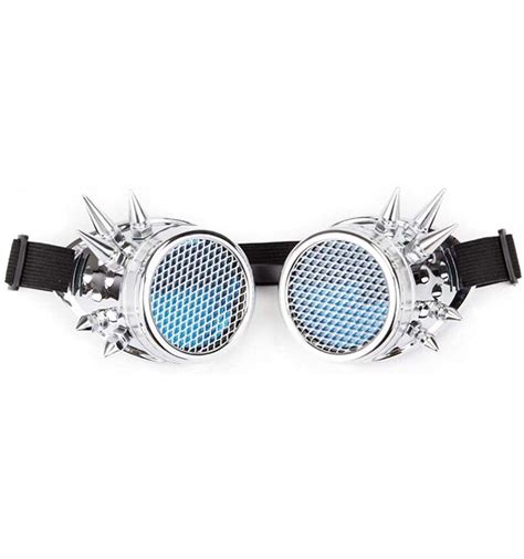 Steampunk Kaleidoscope Goggles Rainbow Or Barbed Wire Lens Silver1 Barbed Mesh Lens