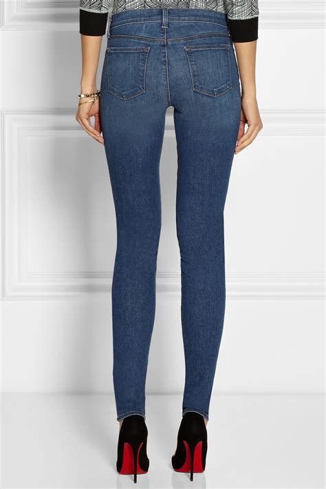 Lyst J Brand Stacked Skinny Mid Rise Jeans In Blue