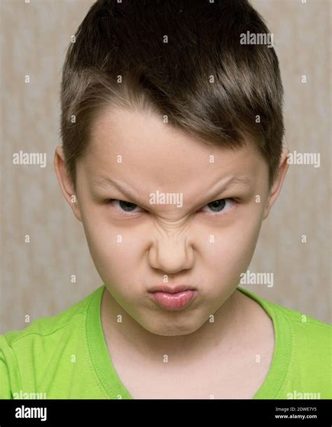 Portrait Of Angry Boy Stock Photo Alamy