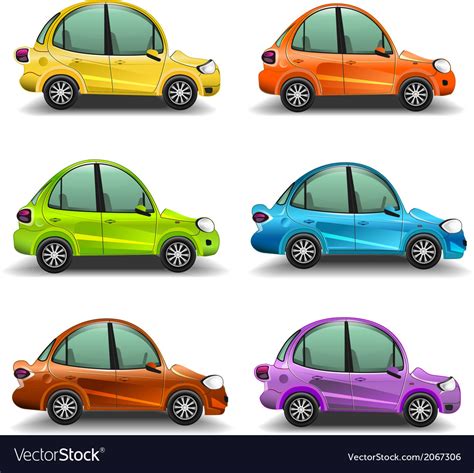Colorful Cartoon Cars Royalty Free Vector Image