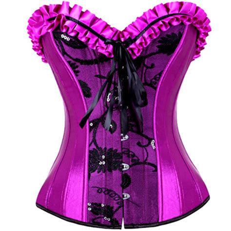 Ruffles Lace And Satin Corset Gentle Bdsm