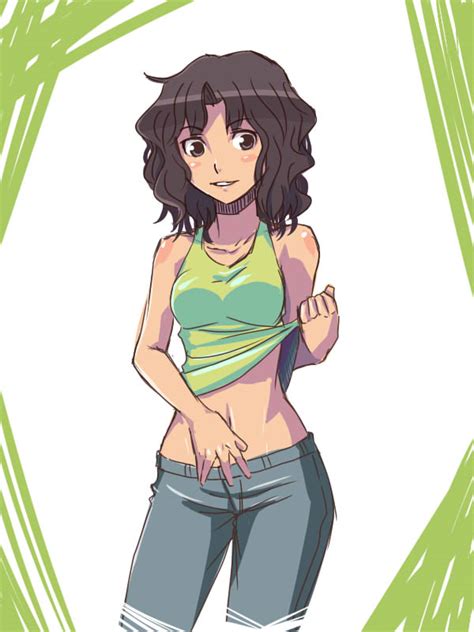 Safebooru 1girl Amagami Belly Button Black Hair Midriff Navel Pants